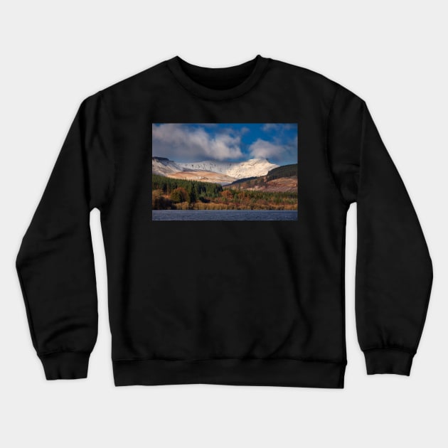 Corn Du and Pen y Fan, Brecon Beacons Crewneck Sweatshirt by dasantillo